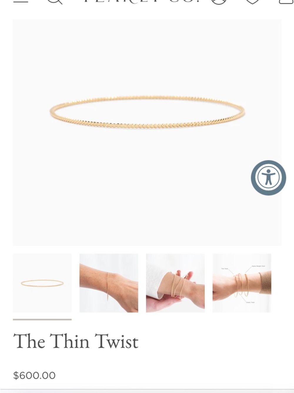 Genuine Yearly Co Thin Twist Bangle - Picture 3 of 7